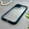 قاب گوشی iPhone 13 آیفون پشت طلق شفاف دور سیلیکونی دور رنگی محافظ لنز برجسته سرمه ای کد E21-129518
