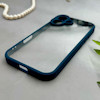 قاب گوشی iPhone 16 آیفون پشت طلق شفاف دور سیلیکونی دور رنگی محافظ لنز برجسته سرمه ای کد E21-129519