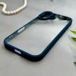 قاب گوشی iPhone 16 آیفون پشت طلق شفاف دور سیلیکونی دور رنگی محافظ لنز برجسته سرمه ای کد E21-129519