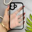 قاب گوشی iPhone 16 آیفون پشت طلق شفاف دور سیلیکونی دور رنگی محافظ لنز برجسته مشکی کد E21-129520
