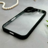 قاب گوشی iPhone 16 آیفون پشت طلق شفاف دور سیلیکونی دور رنگی محافظ لنز برجسته مشکی کد E21-129520