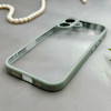 قاب گوشی iPhone 16 آیفون پشت طلق شفاف دور سیلیکونی دور رنگی محافظ لنز برجسته طوسی کد E21-129521