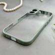 قاب گوشی iPhone 16 آیفون پشت طلق شفاف دور سیلیکونی دور رنگی محافظ لنز برجسته طوسی کد E21-129521