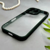 قاب گوشی iPhone 16 Pro آیفون پشت طلق شفاف دور سیلیکونی دور رنگی محافظ لنز برجسته مشکی کد 129523