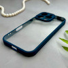 قاب گوشی iPhone 16 Pro آیفون پشت طلق شفاف دور سیلیکونی دور رنگی محافظ لنز برجسته سرمه ای کد 129524