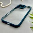 قاب گوشی iPhone 16 Pro Max آیفون پشت طلق شفاف دور سیلیکونی دور رنگی محافظ لنز برجسته سرمه ای کد E21-129525