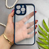 قاب گوشی iPhone 16 Pro Max آیفون پشت طلق شفاف دور سیلیکونی دور رنگی محافظ لنز برجسته سرمه ای کد E21-129525
