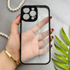 قاب گوشی iPhone 16 Pro Max آیفون پشت طلق شفاف دور سیلیکونی دور رنگی محافظ لنز برجسته مشکی کد E21-129526
