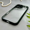 قاب گوشی iPhone 16 Pro Max آیفون پشت طلق شفاف دور سیلیکونی دور رنگی محافظ لنز برجسته مشکی کد E21-129526