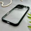 قاب گوشی iPhone 16 Pro Max آیفون پشت طلق شفاف دور سیلیکونی دور رنگی محافظ لنز برجسته مشکی کد E21-129526