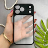قاب گوشی iPhone 17 Pro Max آیفون پشت طلق شفاف دور سیلیکونی دور رنگی محافظ لنز برجسته مشکی کد E21-129529