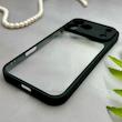 قاب گوشی iPhone 17 Pro Max آیفون پشت طلق شفاف دور سیلیکونی دور رنگی محافظ لنز برجسته مشکی کد E21-129529