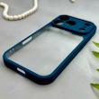 قاب گوشی iPhone 17 Pro آیفون پشت طلق شفاف دور سیلیکونی دور رنگی محافظ لنز برجسته سرمه ای کد 129531