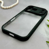 قاب گوشی iPhone 17 Pro آیفون پشت طلق شفاف دور سیلیکونی دور رنگی محافظ لنز برجسته مشکی کد 129532