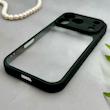 قاب گوشی iPhone 17 Pro آیفون پشت طلق شفاف دور سیلیکونی دور رنگی محافظ لنز برجسته مشکی کد 129532