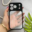 قاب گوشی iPhone 17 Pro آیفون پشت طلق شفاف دور سیلیکونی دور رنگی محافظ لنز برجسته مشکی کد 129532