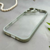 قاب گوشی iPhone 17 آیفون پشت طلق شفاف دور سیلیکونی دور رنگی محافظ لنز برجسته طوسی کد E21-129534