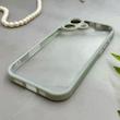 قاب گوشی iPhone 17 آیفون پشت طلق شفاف دور سیلیکونی دور رنگی محافظ لنز برجسته طوسی کد E21-129534