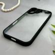 قاب گوشی iPhone 17 آیفون پشت طلق شفاف دور سیلیکونی دور رنگی محافظ لنز برجسته مشکی کد E21-129535