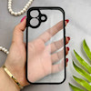قاب گوشی iPhone 17 آیفون پشت طلق شفاف دور سیلیکونی دور رنگی محافظ لنز برجسته مشکی کد E21-129535