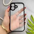 قاب گوشی iPhone 17 آیفون پشت طلق شفاف دور سیلیکونی دور رنگی محافظ لنز برجسته مشکی کد E21-129535