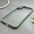 قاب گوشی iPhone X - XS آیفون پشت طلق شفاف دور سیلیکونی دور رنگی محافظ لنز برجسته طوسی کد E21-129539