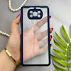 قاب گوشی Poco X3 - Poco X3 Pro شیائومی پشت طلق شفاف دور سیلیکونی دور رنگی محافظ لنز برجسته سرمه ای کد E21-129543