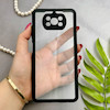 قاب گوشی Poco X3 - Poco X3 Pro شیائومی پشت طلق شفاف دور سیلیکونی دور رنگی محافظ لنز برجسته مشکی کد E21-129544