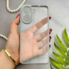 قاب گوشی Poco X7 Pro شیائومی پشت طلق شفاف دور سیلیکونی دور رنگی محافظ لنز برجسته طوسی کد E21-129546