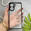 قاب گوشی Poco X7 Pro شیائومی پشت طلق شفاف دور سیلیکونی دور رنگی محافظ لنز برجسته مشکی کد E21-129547