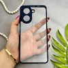 قاب گوشی Redmi A5 - Poco C71 شیائومی پشت طلق شفاف دور سیلیکونی دور رنگی محافظ لنز برجسته سرمه ای کد 129555