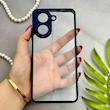 قاب گوشی Redmi A5 - Poco C71 شیائومی پشت طلق شفاف دور سیلیکونی دور رنگی محافظ لنز برجسته سرمه ای کد 129555