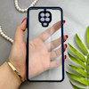قاب گوشی Redmi Note 9S - Redmi Note 9 Pro شیائومی پشت طلق شفاف دور سیلیکونی دور رنگی محافظ لنز برجسته سرمه ای کد 129561