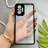 قاب گوشی Redmi Note 10 Pro 4G - Redmi Note 10 Pro Max شیائومی پشت طلق شفاف دور سیلیکونی دور رنگی محافظ لنز برجسته مشکی کد E21-129565