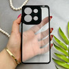 قاب گوشی Redmi Note 13 4G شیائومی پشت طلق شفاف دور سیلیکونی دور رنگی محافظ لنز برجسته مشکی کد E21-129574