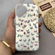 قاب گوشی iPhone 17 آیفون IMD لیزری دورمات ایربگ دار دکمه کرومی لاکچری سخت HARD طرح پروانه کد 152668