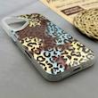 قاب گوشی iPhone 17 آیفون IMD لیزری دورمات ایربگ دار دکمه کرومی لاکچری سخت HARD طرح پلنگی کد 152670