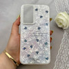 قاب گوشی Galaxy A17 سامسونگ ماربل یخی HARD IMD محافظ لنز نگین دار لاکچری قلب کد 152467