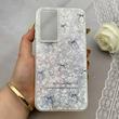 قاب گوشی Galaxy A17 سامسونگ ماربل یخی HARD IMD محافظ لنز نگین دار لاکچری پاپیون کد 152469