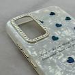 قاب گوشی Galaxy A54 سامسونگ ماربل یخی HARD IMD محافظ لنز نگین دار لاکچری قلب کد 152475