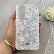 قاب گوشی Galaxy A54 سامسونگ ماربل یخی HARD IMD محافظ لنز نگین دار لاکچری کیتی کد 152477