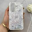 قاب گوشی Galaxy A54 سامسونگ ماربل یخی HARD IMD محافظ لنز نگین دار لاکچری پاپیون کد 152478