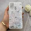 قاب گوشی Galaxy A11 - M11 سامسونگ ماربل یخی HARD IMD محافظ لنز نگین دار لاکچری پاپیون کد 152490