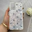 قاب گوشی Galaxy A12 - M12 سامسونگ ماربل یخی HARD IMD محافظ لنز نگین دار لاکچری پنجه کد 152496