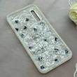 قاب گوشی Galaxy A30S - A50S - A50 سامسونگ ماربل یخی HARD IMD محافظ لنز نگین دار لاکچری قلب کد 152512