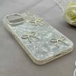 قاب گوشی iPhone 16 آیفون ماربل یخی HARD IMD محافظ لنز نگین دار لاکچری پاپیون کد 152520