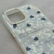 قاب گوشی iPhone 16 آیفون ماربل یخی HARD IMD محافظ لنز نگین دار لاکچری قلب کد 152523