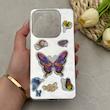 قاب گوشی Redmi Note 14 4G شیائومی فانتزی سخت Hard لیزری IMD طرح پروانه برجسته کد 150659