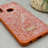 قاب گوشی Galaxy A10S سامسونگ نگین دار سواروسکی SWAROVSKI پلاک فلزی نارنجی کد 151286