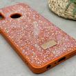 قاب گوشی Galaxy A10S سامسونگ نگین دار سواروسکی SWAROVSKI پلاک فلزی نارنجی کد 151286